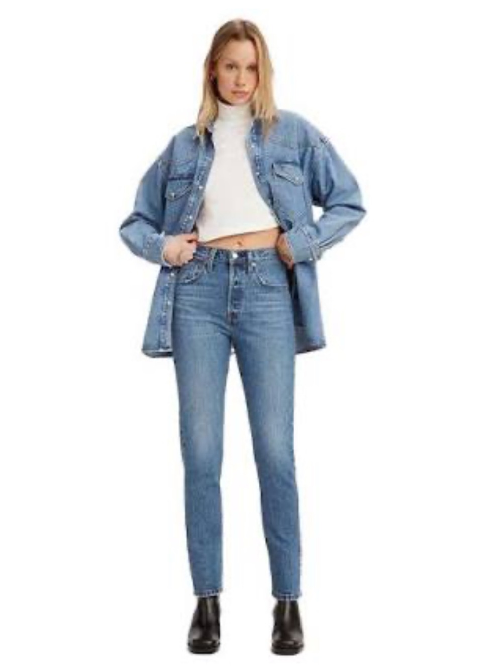 Levi’s 501 Skinny High Rise Stretch button fly